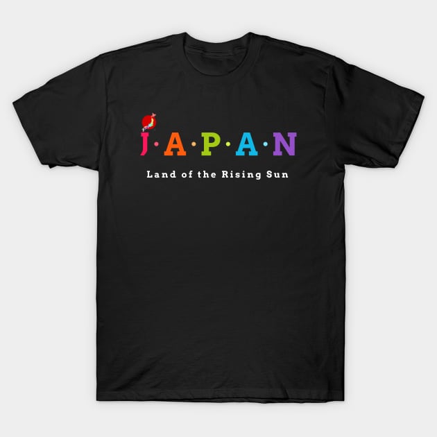 Japan, Land of the Rising Sun. (Flag Version) T-Shirt by Koolstudio